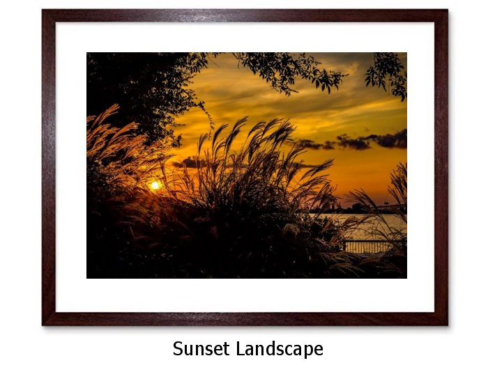 Sunset Landscape Framed Wall At Print